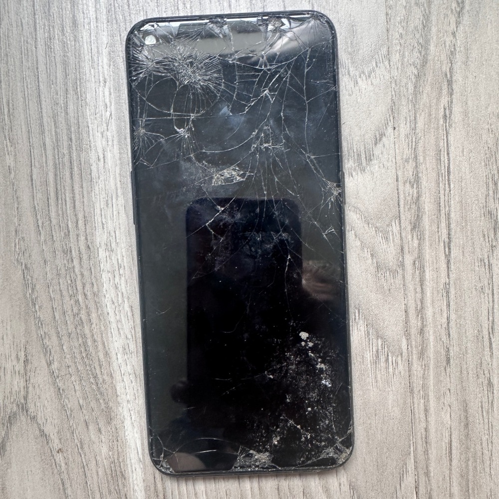 OnePlus Nord N100 Smartphone Black Cracked Screen For Parts Repair